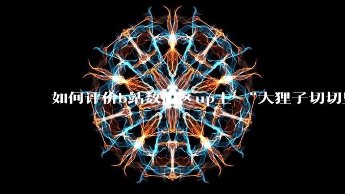 如何评价b站数码区up主 “大狸子切切里”?